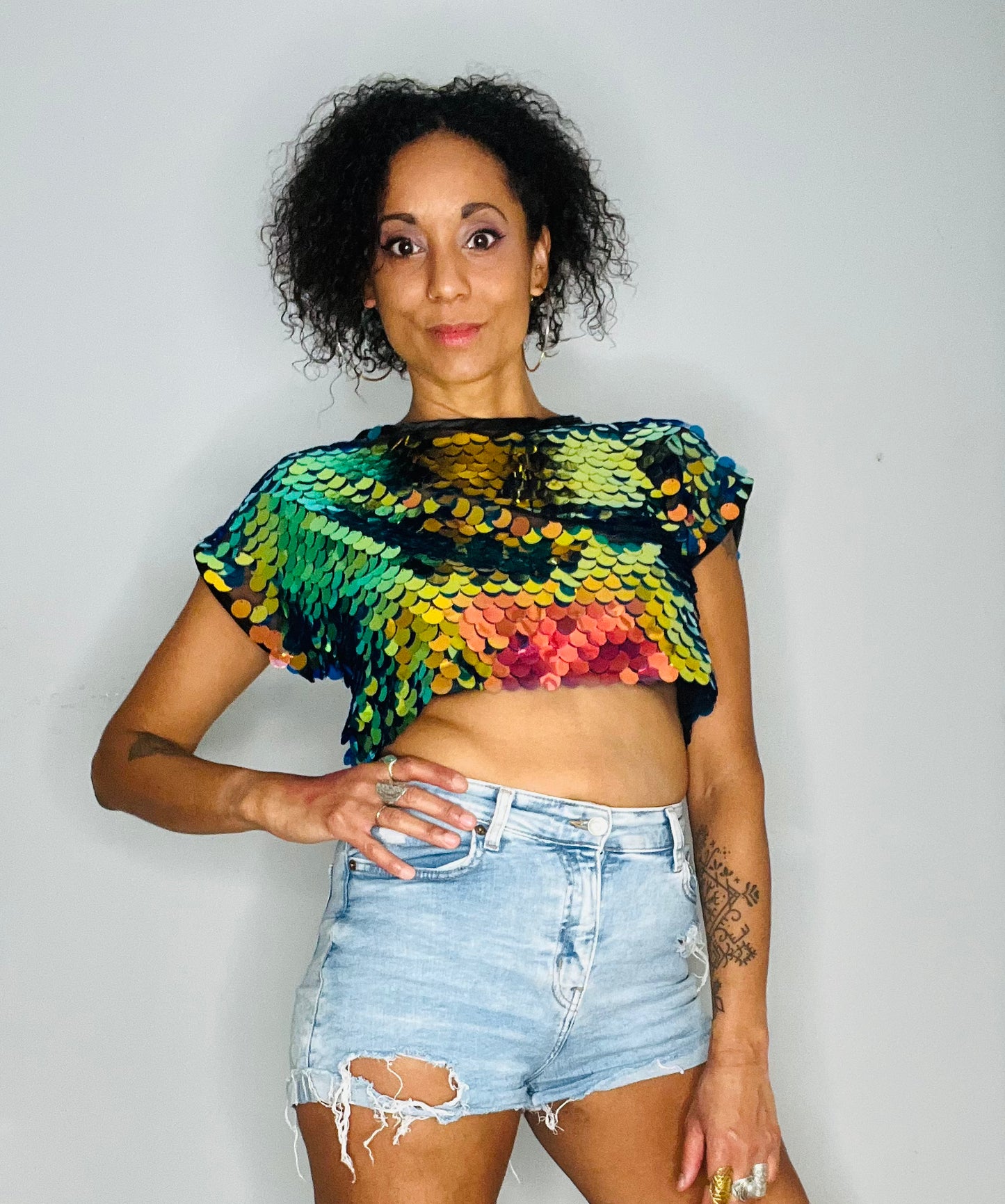 Sequin Crop Top - Phoenix