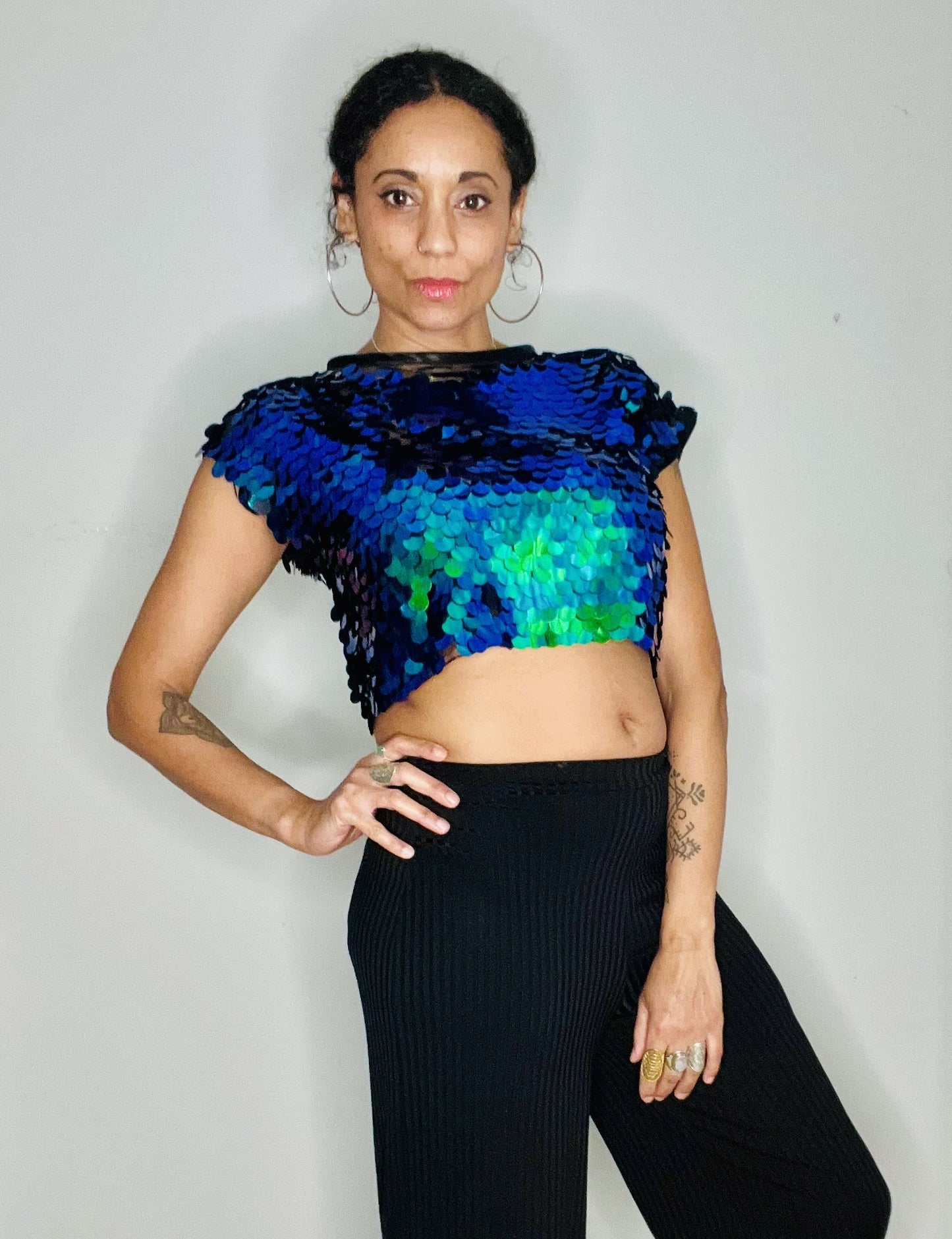 Sequin Crop Top - Mermaid