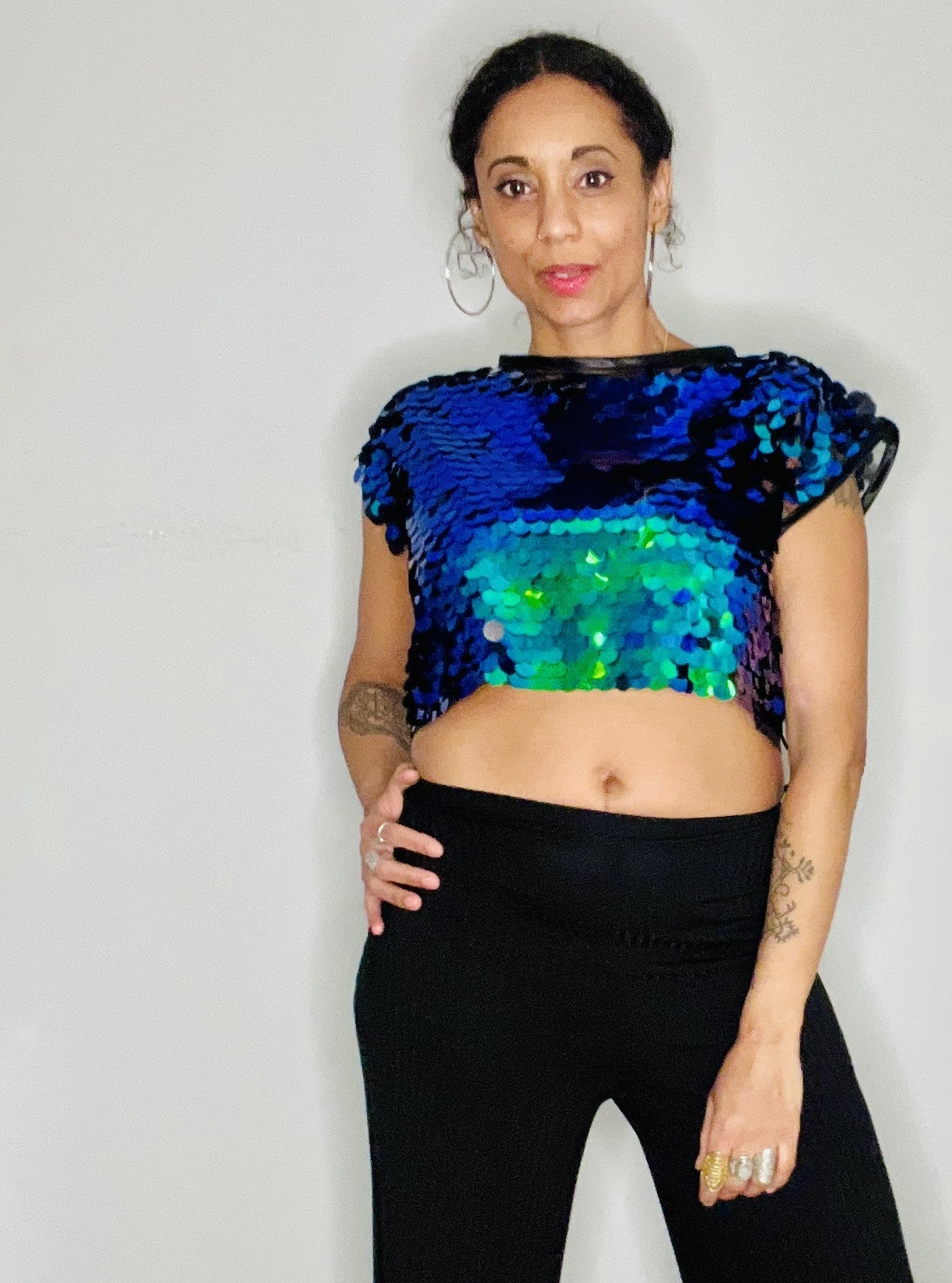 Sequin Crop Top - Mermaid