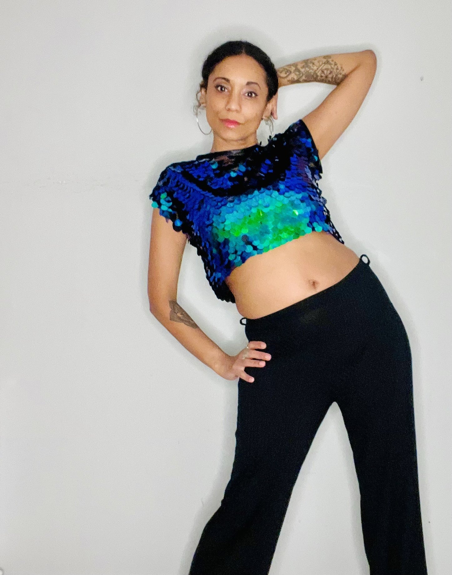 Sequin Crop Top - Mermaid