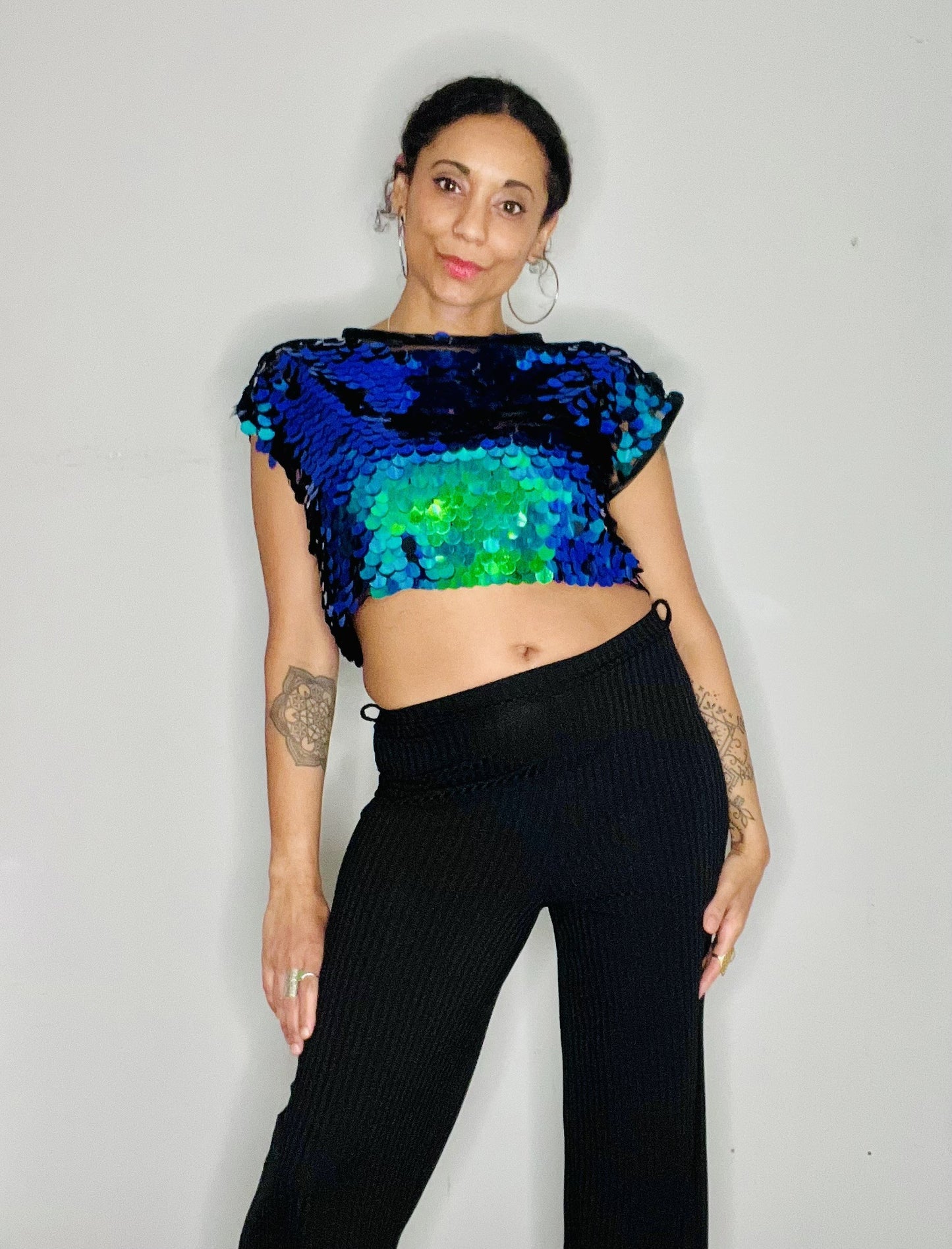 Sequin Crop Top - Mermaid